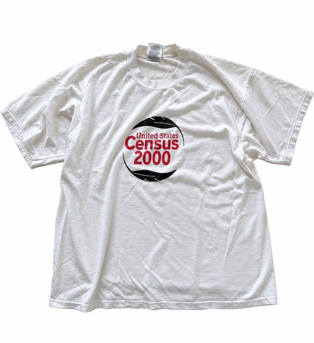 Vintage 2000 US Census T Shirt XL Fruit of the Loom BEST USA Graphic Tee Y2K